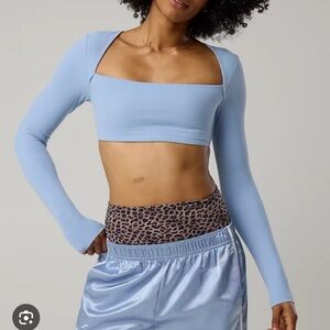 Aerie ribbed long sleeve bra top